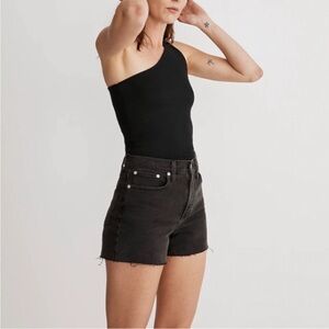 Madewell Black Curvy High Rise Denim Shorts
